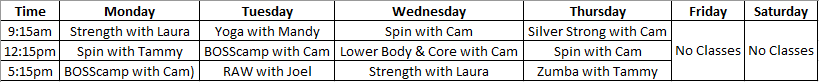Class Schedule